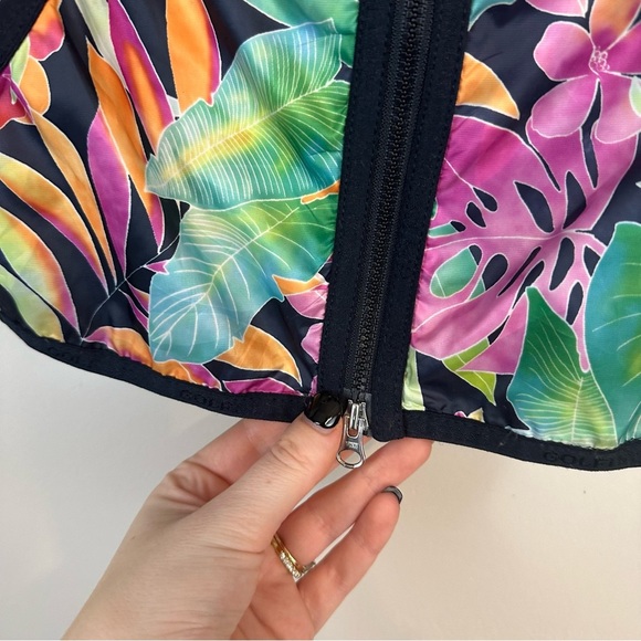 Golfino | Colorful Tropical Floral Lightweight Zip Front Jacket Size 4 - Picture 2 of 6